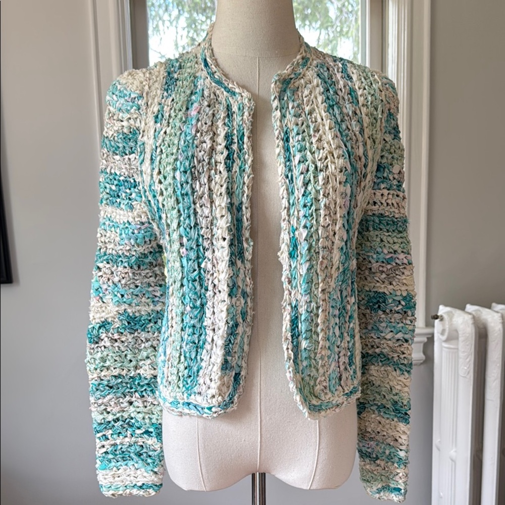 Vintage Estelle hand braided cotton cardigan
